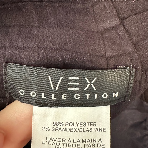 Vex- Dark purple midi Aline skirt, micro suede feel, textured material, EUC - Picture 3 of 8